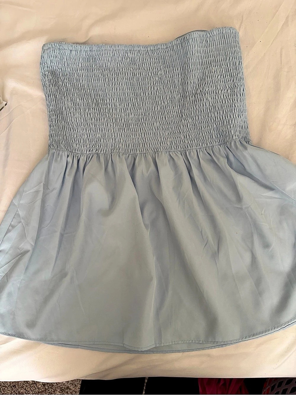Strapless Light Blue Top